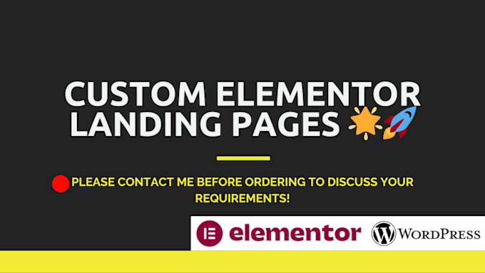 Gig Preview - Create a high converting landing page using elementor