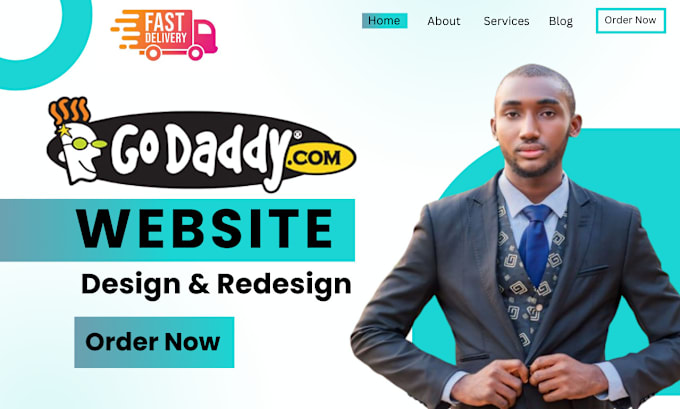 Gig Preview - Godaddy website design godaddy website redesign godaddy landing page