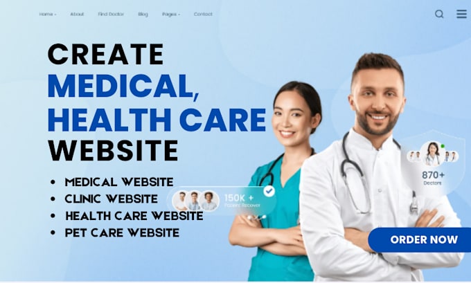 Gig Preview - Create medical, healthcare, homecare, clinic, dental, wordpress website