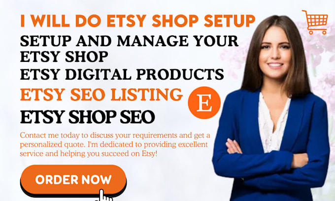 Gig Preview - Do etsy shop setup, etsy digital products design etsy listing etsy seo rank