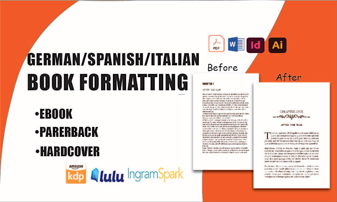 Gig Preview - Format, design german book layout, edit spanish, italian, french book typeset