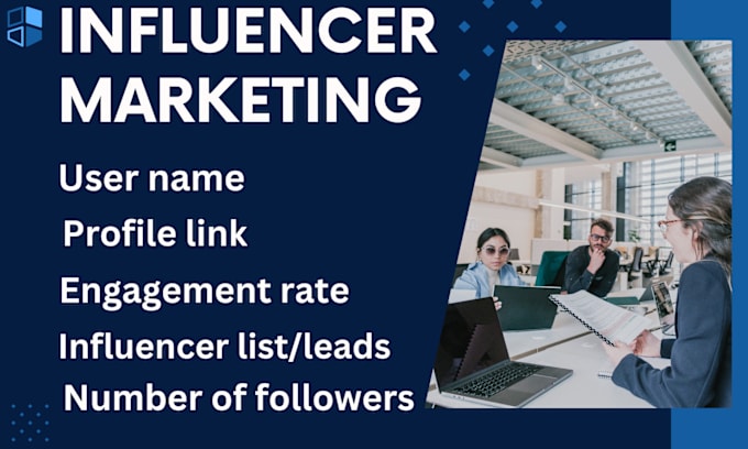 Gig Preview - Find best tiktok instagram youtube influencer marketing list for your business