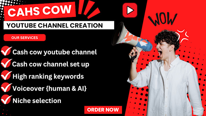 Gig Preview - Create automated cash cow, cash cow youtube, cash cow channel, cash cow