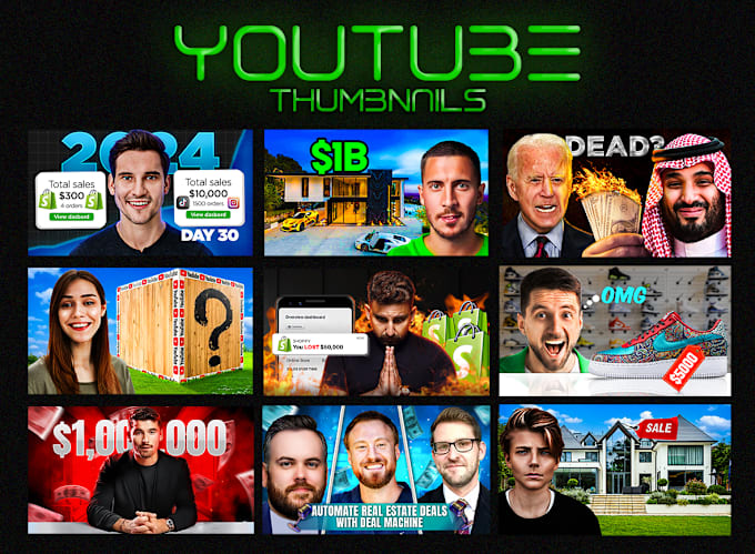 Bestseller - design viral attractive eye catchy youtube thumbnail