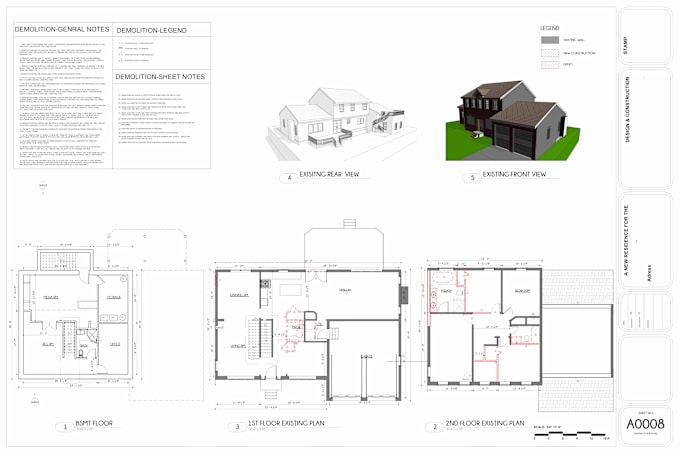 Gig Preview - Convert redraw floor plan 2d 3d model and drawings in revit autocad