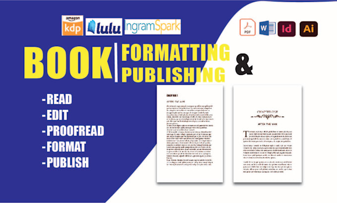 Gig Preview - Write, format, edit, publish and upload book, ebook amazon kdp, book design