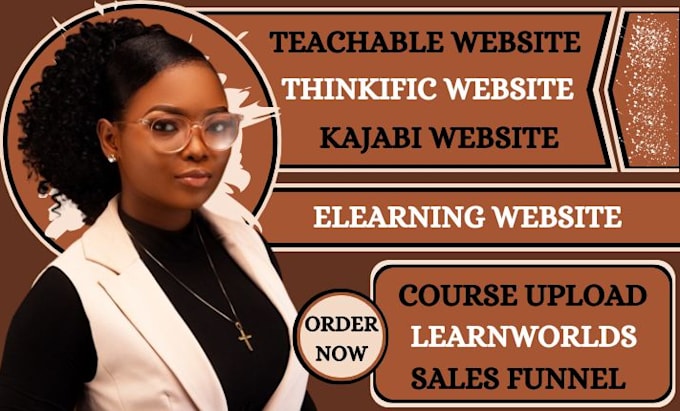 Gig Preview - Design online course website in teachable, thinkific, kajabi, and sales funnel