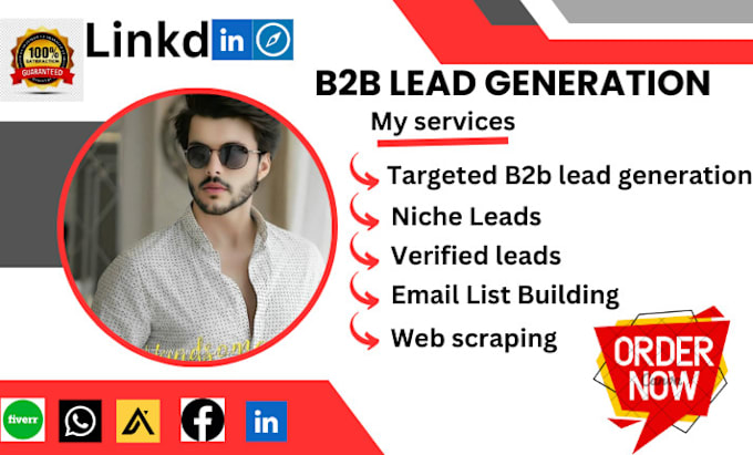 Gig Preview - Do targeted b2b lead generation, linkedin leads and prospect email list building