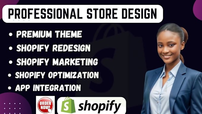 Gig Preview - Build shopify dropshipping store and professional shopify website design