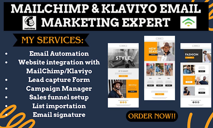 Gig Preview - Design klaviyo and mailchimp email marketing campaign newsletter and template