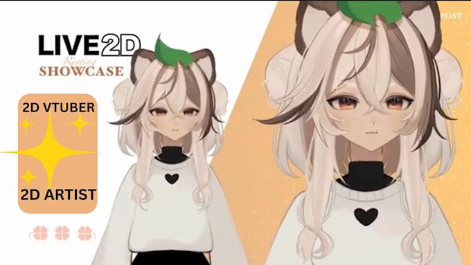 Gig Preview - Custom live2d vtuber model, 2d vtuber rigging, 2d vtuber model, 2d vtuber avatar