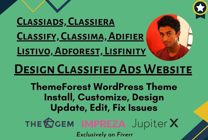 Gig Preview - Customize classima, listivo, adifier, workscout, careerfy, jobster or civi theme