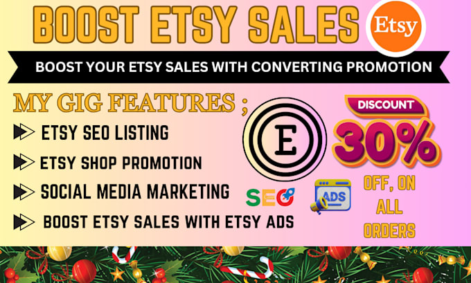 Gig Preview - Boost etsy sales with etsy ads, etsy shop promotion and etsy seo listing