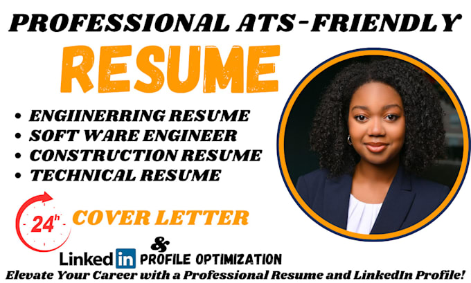 Gig Preview - Write engineering resume, tech, software engineer, IT resume, and cover letter