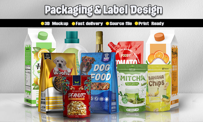 Gig Preview - Amazing pouch design, food packaging and product label design