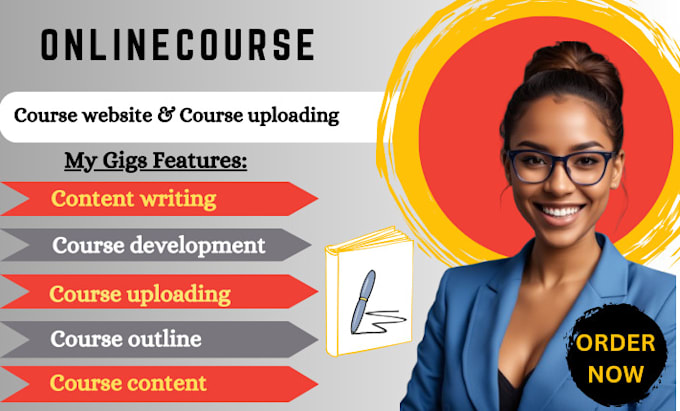 Gig Preview - Create online course content, course content, online course content development