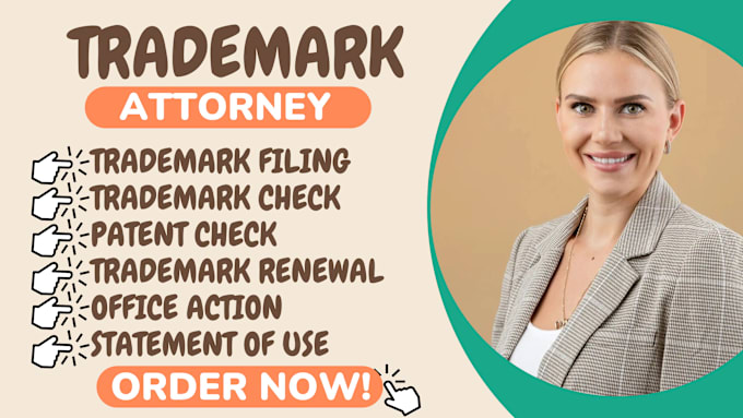 Gig Preview - Be your attorney for trademark registration, trademark search, trademark renewal