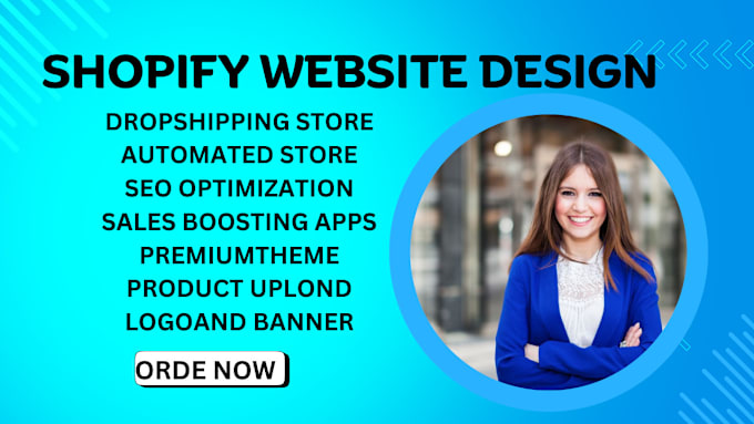 Gig Preview - Design shopify store shopify website shopify dropshipping store, shopify expert