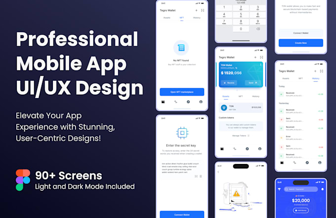 Gig Preview - Create pixel perfect mobile app UI UX design in figma