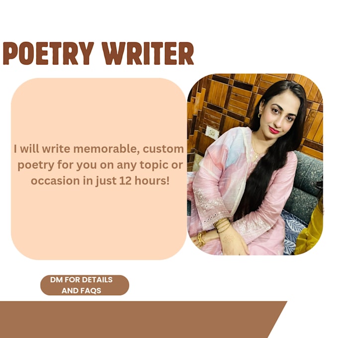 Bestseller - be your memorable custom poetry writer for any topic in 12 hours