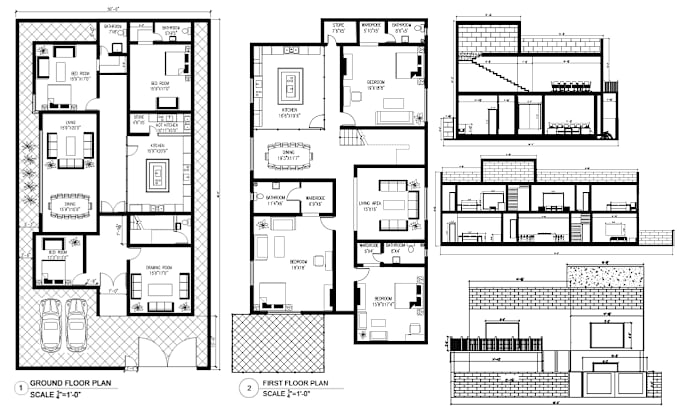 Bestseller - draw, redraw 2d architectural floor plans, sections elevations in autocad