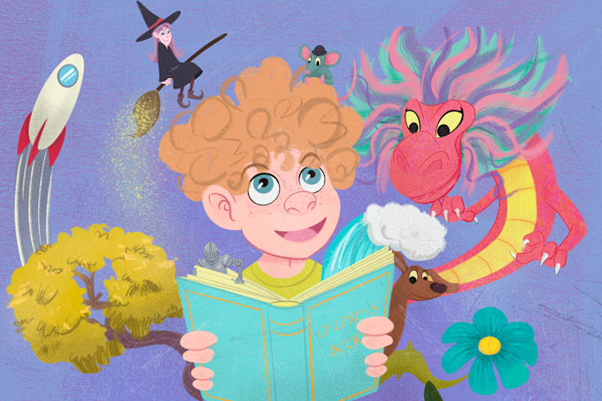 Gig Preview - Make an illustration for childrens books with texture