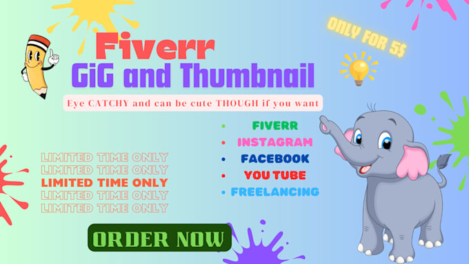 Gig Preview - Create gig image and thumbnail for fiverr and for other social media platforms