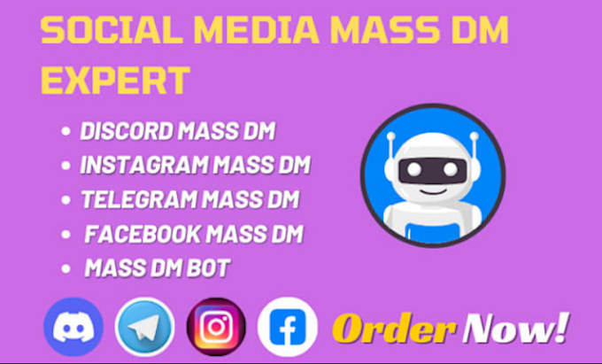 Gig Preview - Instagram mass dm direct messages facebook mass dm telegram mass dm discord dms