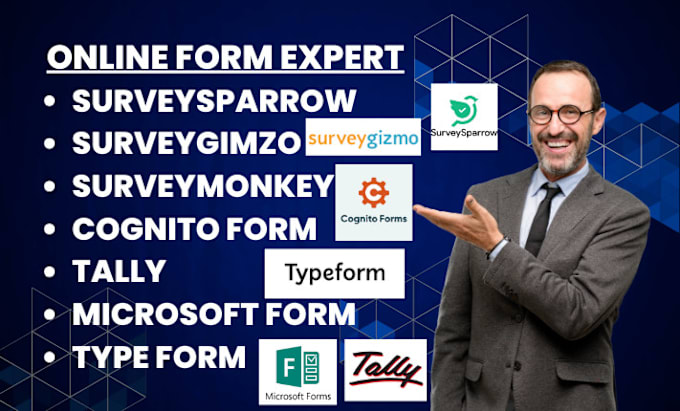 Gig Preview - Setup surveysparrow surveygizmo microsoft form surveymonkey tally cognito form