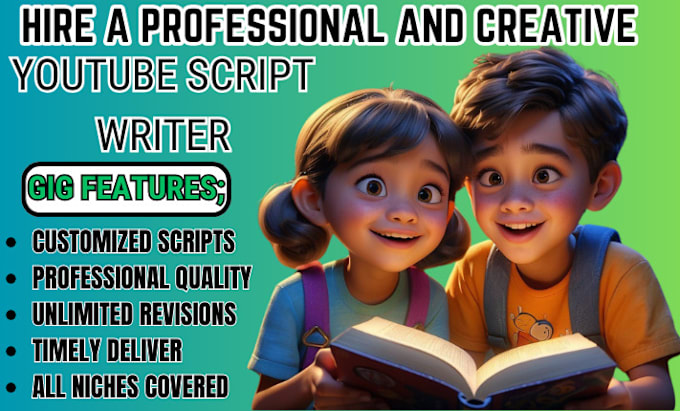 Gig Preview - Be your creative scriptwriter for youtube scripts, video scripts, movie script