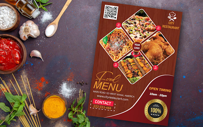 Gig Preview - Do amazing food menu restaurant menu food flyer design