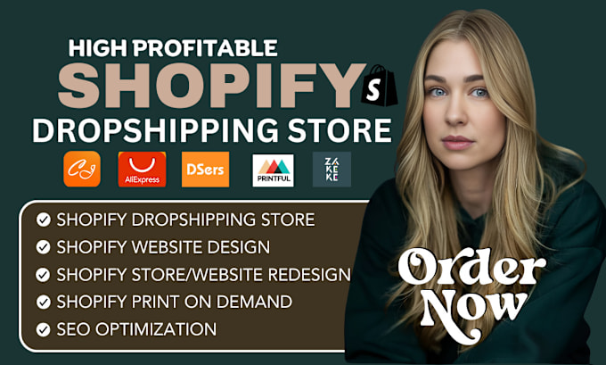 Gig Preview - Build shopify dropshipping store, ecommerce website, dropshipping store