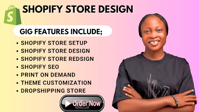 Gig Preview - Shopify store redesign shopify store design shopify website design