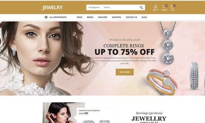 Gig Preview - Design jewelry shopify store beauty store spa website makeup cosmetics website