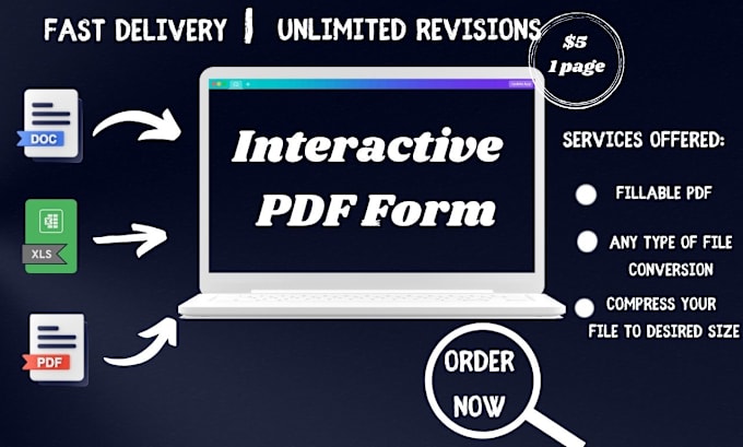 Gig Preview - Create fillable pdf form, file conversions