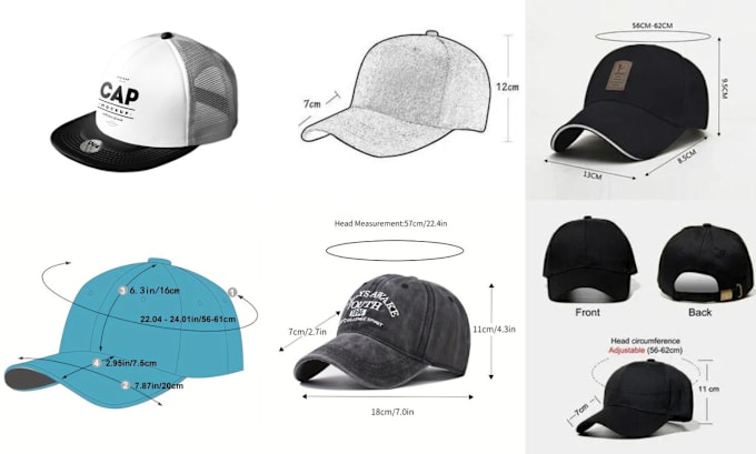 Gig Preview - Design premium tech pack of hat and cap mockup