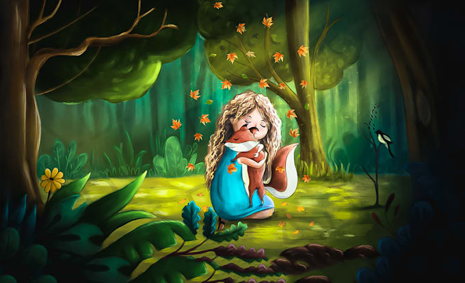 Gig Preview - Illustrate children story book illustration, children story book illustrations