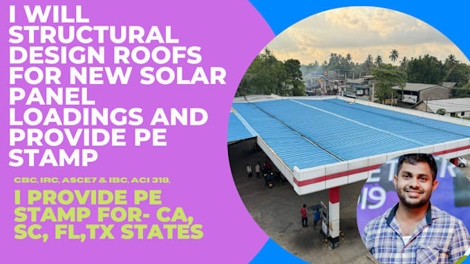 Gig Preview - Structural design roofs for new solar panels and ca pe stamp