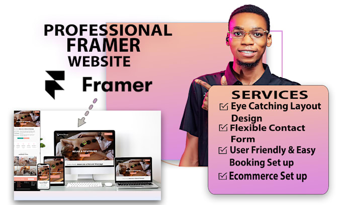 Gig Preview - Get modern framer website design and redesign service from framer developer