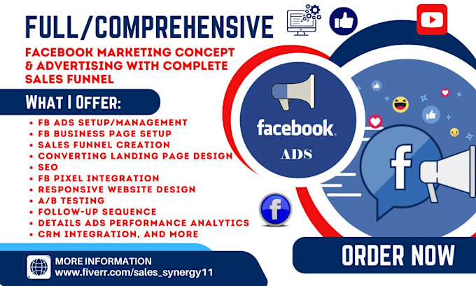 Gig Preview - Do converting facebook ads fb business page setup build sales funnel for leads