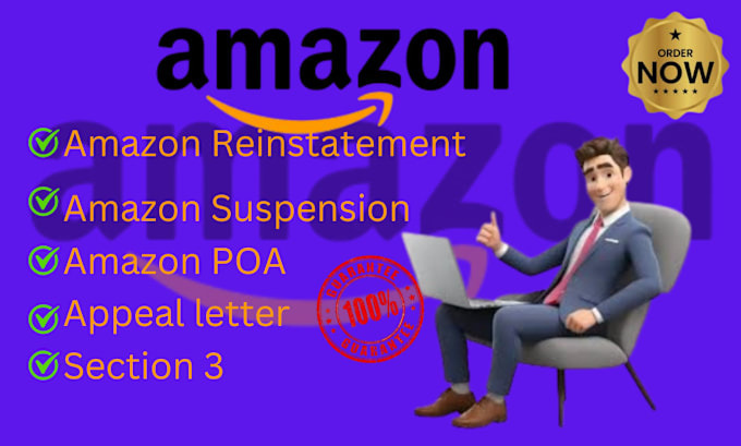 Gig Preview - Write amazon appeal letter for amazon reinstatement poa section 3 suspension