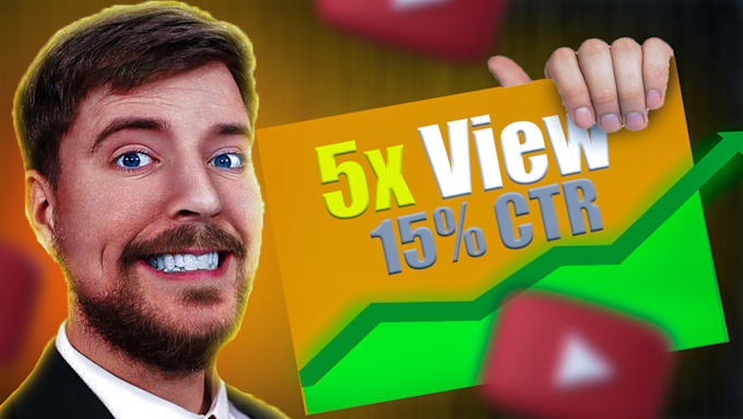 Gig Preview - Design attractive clickbait amazing youtube thumbnail in 2hr