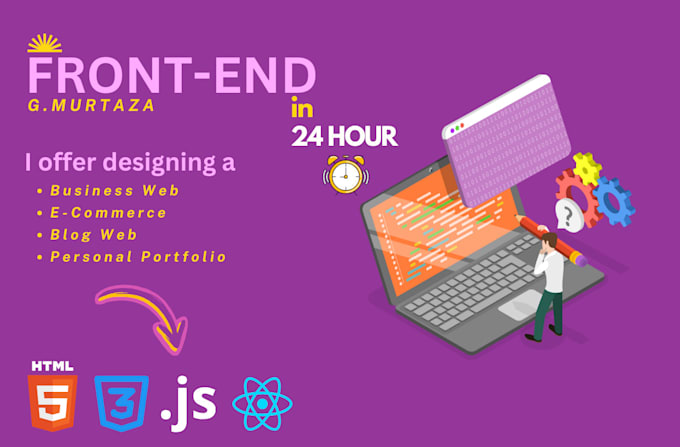 Gig Preview - Do front end with HTML, CSS and javascript in 24 hours