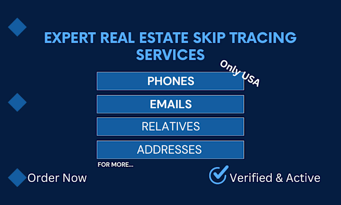 Gig Preview - Targeted real estate skip tracing,cash buyers leads