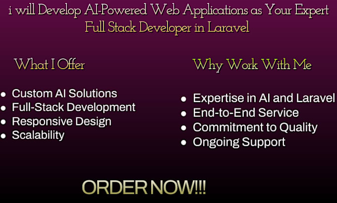 Gig Preview - Develop aipowered web applications as your expert full stack developer inlaravel