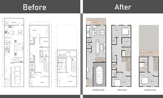 Gig Preview - Redraw 2d floor plan for real estate agent