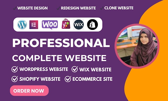 Gig Preview - Create, redesign, clone website using wordpress, wix, woocommerce, shopify