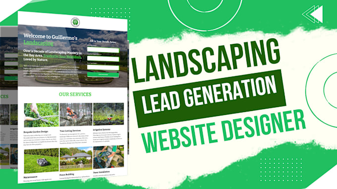 Gig Preview - Build a landscaping website, lead generation landing page on gohighlevel