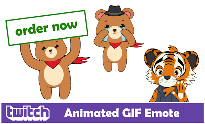 Gig Preview - Custom animated emotes GIF, bit, emotes for kick, twitch