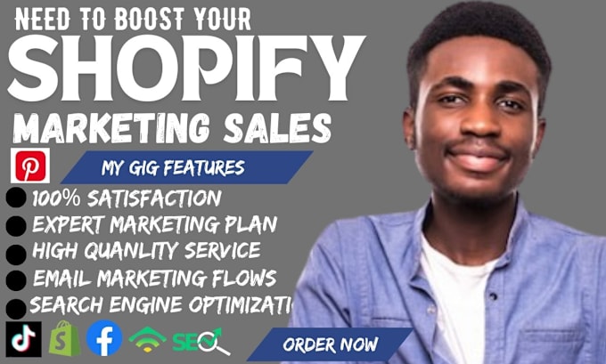 Gig Preview - Increase shopify sales, complete shopify marketing, dropshipping store manager